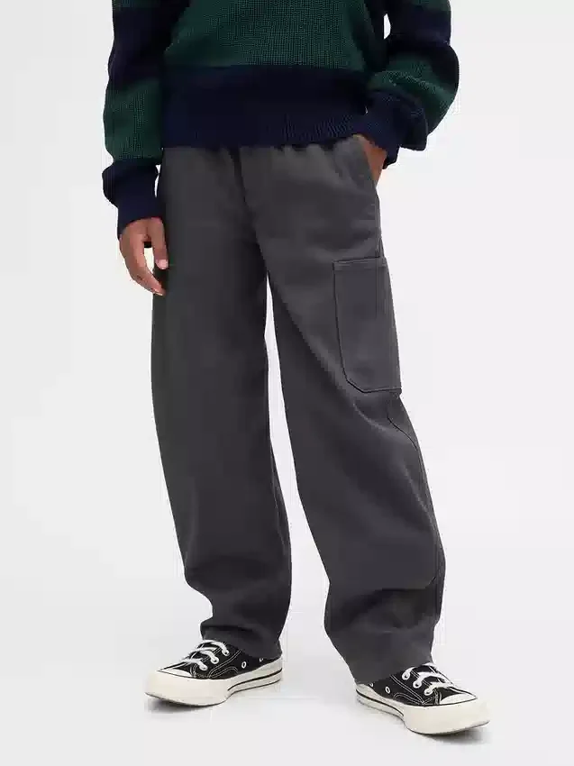 Pantalones holgados de cargo para niño, de corte cónico y tejido cepillado
