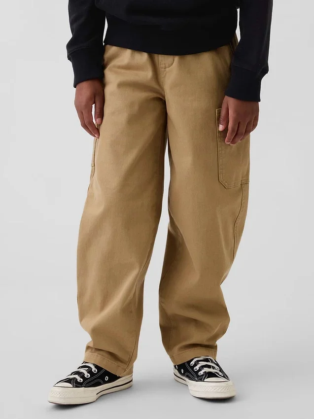 Pantalones holgados de cargo para niño, de corte cónico y tejido cepillado