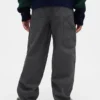 Pantalones holgados de cargo para niño, de corte cónico y tejido cepillado