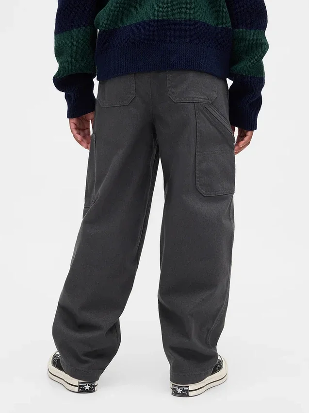 Pantalones holgados de cargo para niño, de corte cónico y tejido cepillado