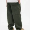 Pantalones holgados de cargo para niño, de corte cónico y tejido cepillado