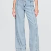 Pantalones holgados de denim ultrasuave de talle medio
