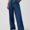 Pantalones holgados de denim ultrasuave de talle medio