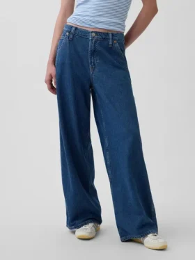 Pantalones holgados de denim ultrasuave de talle medio