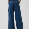 Pantalones holgados de denim ultrasuave de talle medio