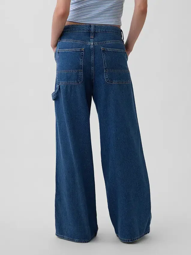 Pantalones holgados de denim ultrasuave de talle medio