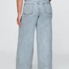 Pantalones holgados de denim ultrasuave de talle medio