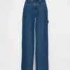 Pantalones holgados de denim ultrasuave de talle medio