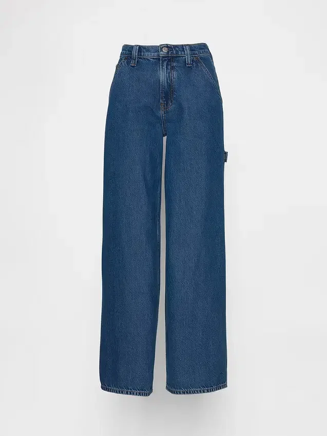 Pantalones holgados de denim ultrasuave de talle medio