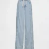 Pantalones holgados de denim ultrasuave de talle medio