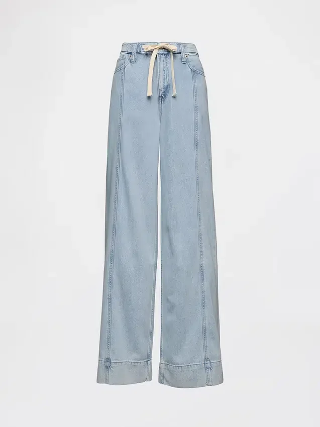 Pantalones holgados de denim ultrasuave de talle medio