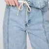 Pantalones holgados de denim ultrasuave de talle medio