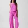 Pantalones holgados de gasa de algodón