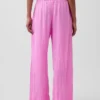 Pantalones holgados de mezcla de lino