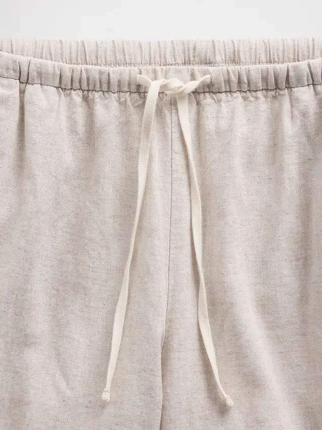 Pantalones holgados de mezcla de lino