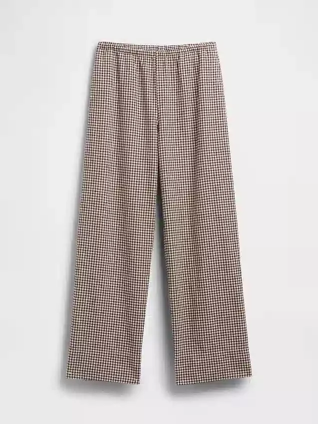 Pantalones holgados de mezcla de lino