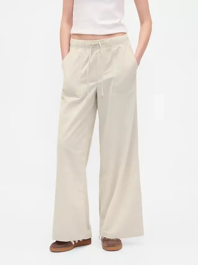 Pantalones holgados de pana de talle medio