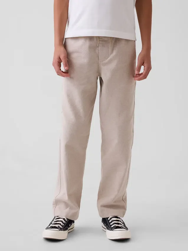 Pantalones holgados y cómodos de lino y algodón para niños