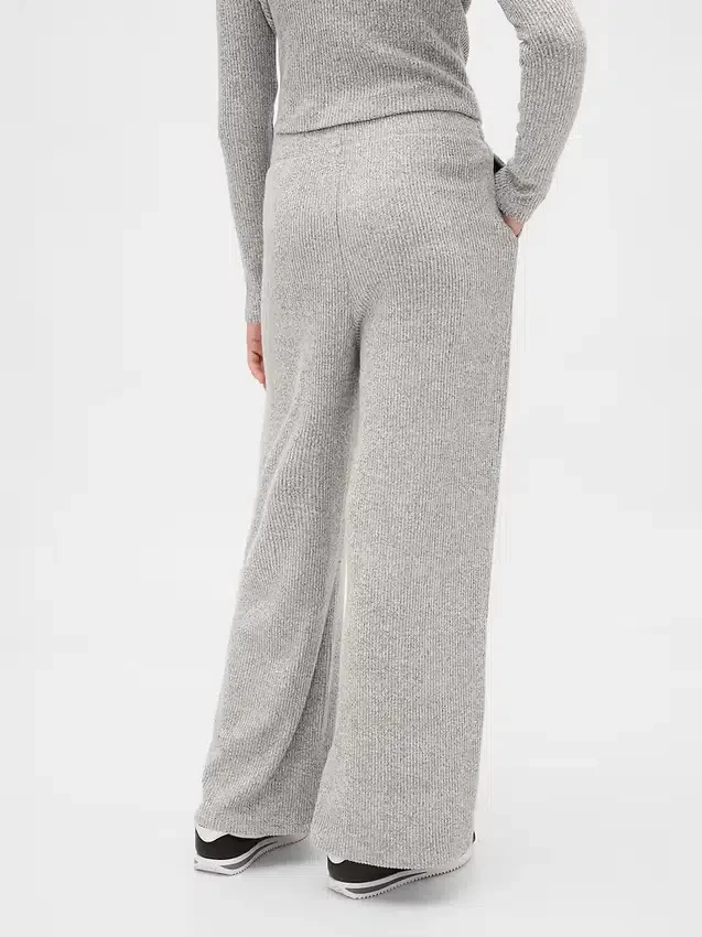 Pantalones infantiles de pierna ancha con canalé Softspun