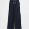 Pantalones infantiles holgados de punto waffle con pernera ancha