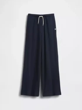 Pantalones infantiles holgados de punto waffle con pernera ancha