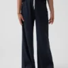 Pantalones infantiles holgados de punto waffle con pernera ancha