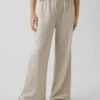 Pantalones infantiles holgados de punto waffle con pernera ancha