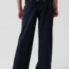 Pantalones infantiles holgados de punto waffle con pernera ancha