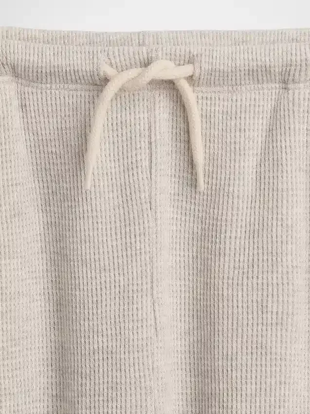 Pantalones infantiles holgados de punto waffle con pernera ancha