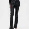 Pantalones largos y ajustados de cintura baja de cuero vegano reciclado