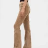 Pantalones largos y ajustados de pana de talle bajo