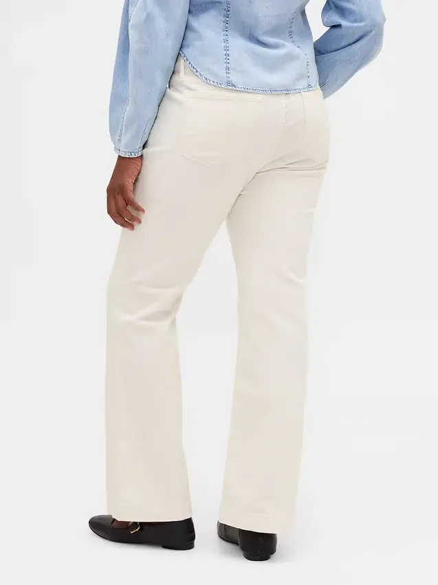 Pantalones largos y ajustados de pana de talle bajo