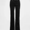 Pantalones largos y ajustados de pana de talle bajo