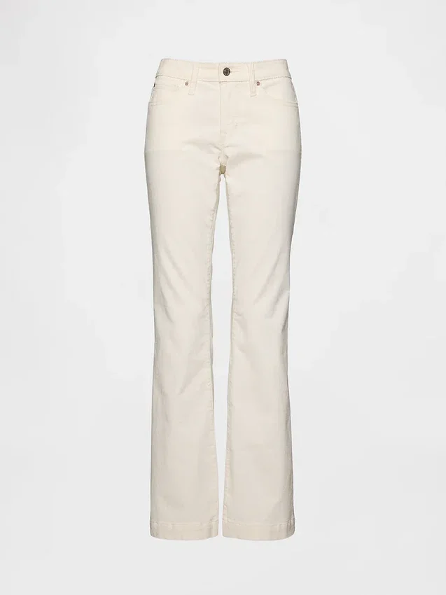 Pantalones largos y ajustados de pana de talle bajo