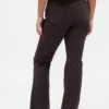Pantalones largos y ajustados de sarga de talle bajo