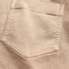 Pantalones largos y ajustados de sarga de talle bajo