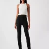 Pantalones pitillo de doble tejido de talle alto