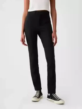 Pantalones pitillo de doble tejido de talle alto