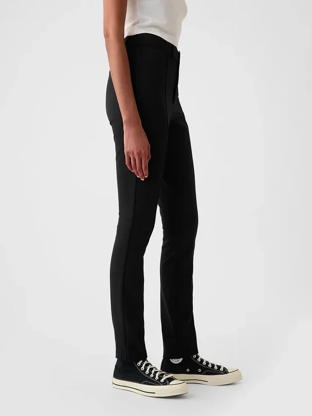 Pantalones pitillo de doble tejido de talle alto