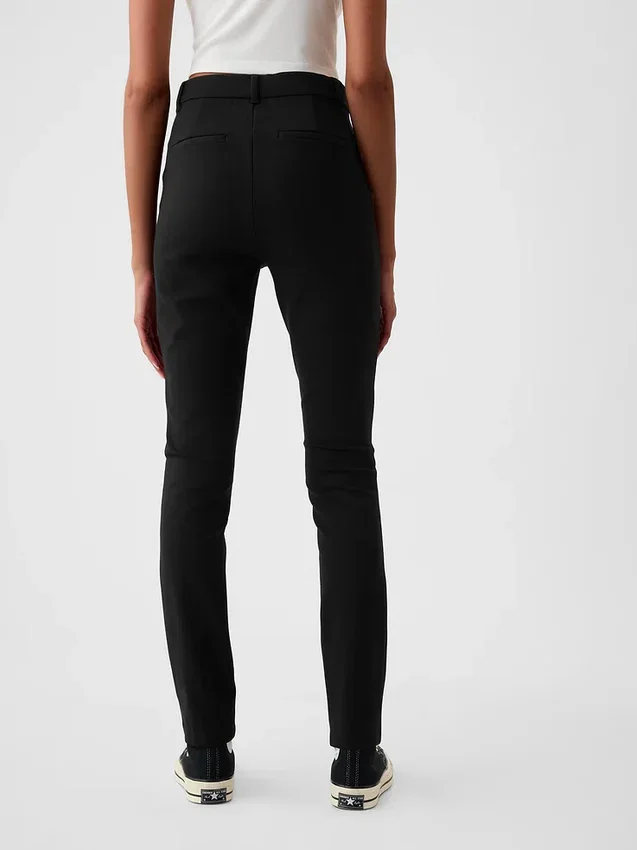 Pantalones pitillo de doble tejido de talle alto