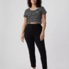 Pantalones pitillo de doble tejido de talle alto
