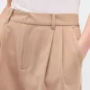 Pantalones plisados de sarga cepillada de talle alto 365