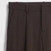 Pantalones plisados de sarga cepillada de talle bajo 365
