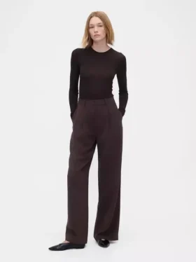 Pantalones plisados de talle alto 365