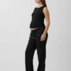 Pantalones premamá de sarga por debajo del vientre