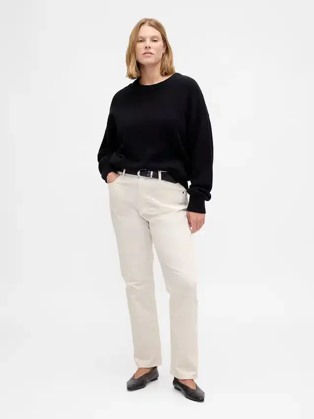 Pantalones rectos ajustados de pana de talle alto estilo años 90