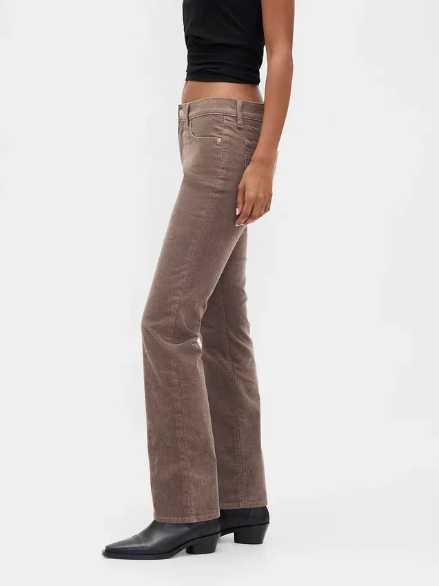 Pantalones rectos ajustados de pana de talle bajo estilo años 90
