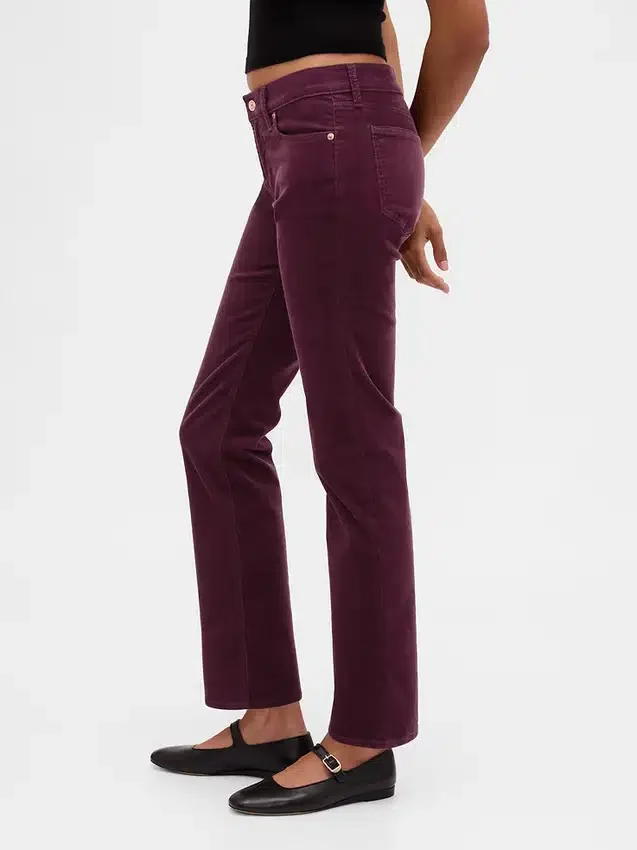 Pantalones rectos ajustados de pana de talle bajo estilo años 90