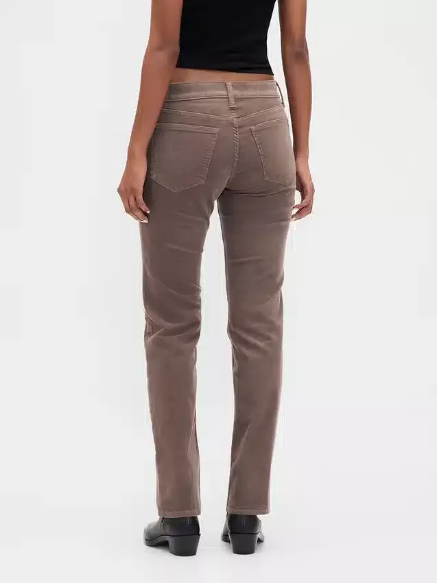 Pantalones rectos ajustados de pana de talle bajo estilo años 90