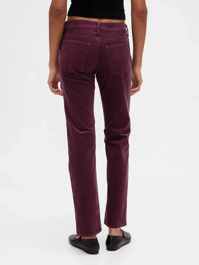 Pantalones rectos ajustados de pana de talle bajo estilo años 90